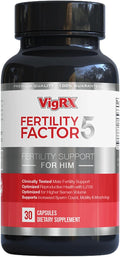 VigRX Fertility Factor 5 para Hombres - Suplemento de Salud Reproductiva con Tongkat Ali LJ100, Panax Ginseng, Zinc y Selenio - 30 Cápsulas