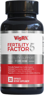 VigRX Fertility Factor 5 para Hombres - Suplemento de Salud Reproductiva con Tongkat Ali LJ100, Panax Ginseng, Zinc y Selenio - 30 Cápsulas