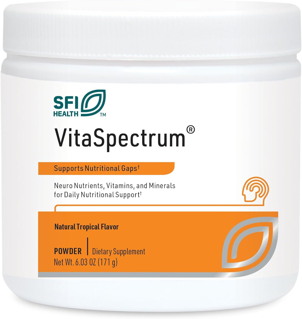 SFI Health Klaire Labs VitaSpectrum Powder - Multivitamínico infantil con 23 nutrientes esenciales, sabor bayas y granada (30 raciones, 171g)