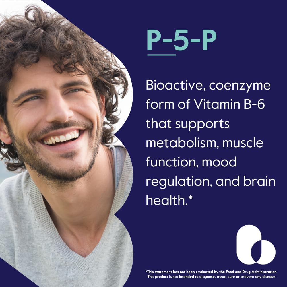 BESTVITE P-5-P 100mg (120 Cápsulas Vegetarianas) - Forma Coenzimada de Vitamina B6