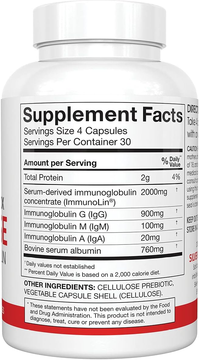 Silver Fern Cleanse - Daily Gut - 120 Cápsulas - 30 Días - Inmunoglobulinas G, A y M (IgG, IgA, IgM) - Postbiótico