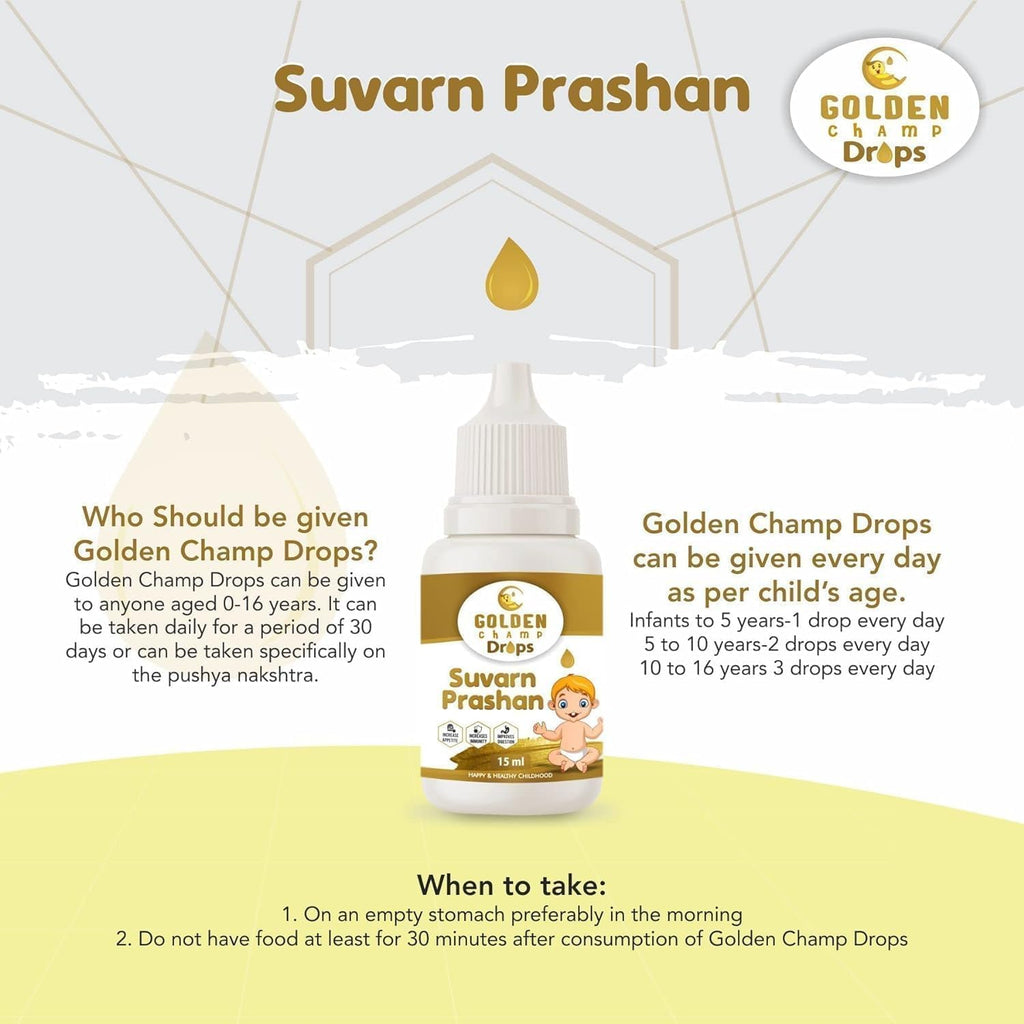 HENU Swarna Prashana Drops con Oro para Niños (15 ml)
