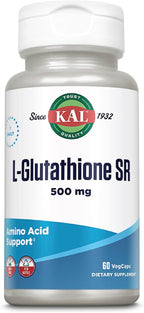 KAL L-Glutathione SR, Suplemento de Glutatión Reducido, Alta Absorción, 60 Cápsulas Veganas