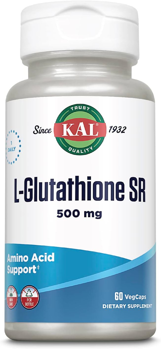 KAL L-Glutathione SR, Suplemento de Glutatión Reducido, Alta Absorción, 60 Cápsulas Veganas