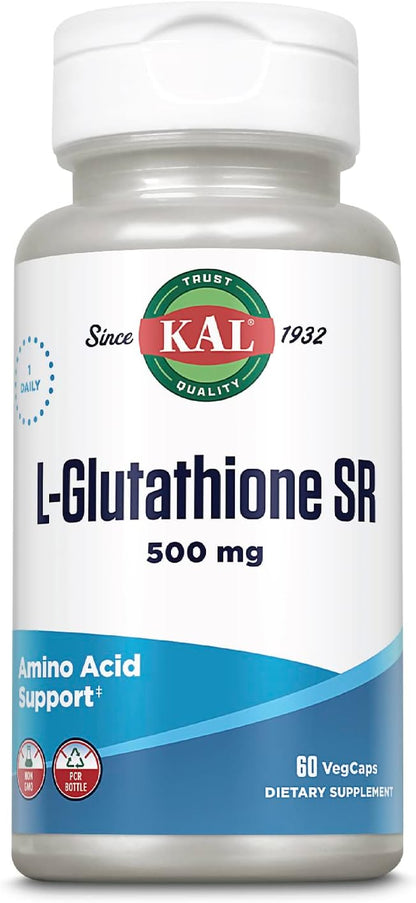 KAL L-Glutathione SR, Suplemento de Glutatión Reducido, Alta Absorción, 60 Cápsulas Veganas – Image 1