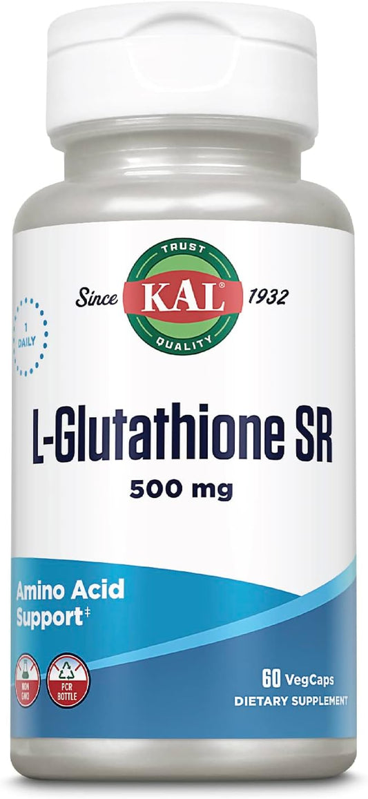 KAL L-Glutathione SR, Suplemento de Glutatión Reducido, Alta Absorción, 60 Cápsulas Veganas