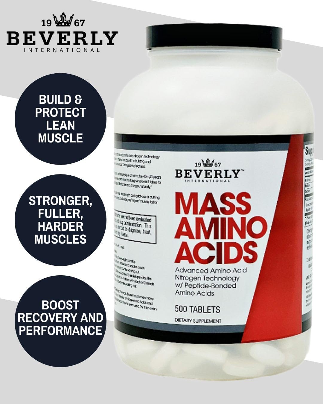 Beverly International Mass Amino Acids, 500 Comprimidos