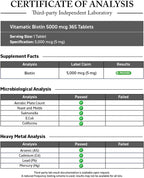 Vitamatic Biotina 5000 mcg (5 mg) - 365 Comprimidos Veganos - Vitamina B7