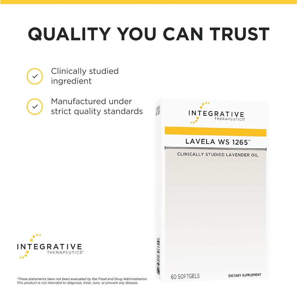 Integrative Therapeutics Lavela WS 1265 - Suplemento de Aceite Esencial de Lavanda - 60 Cápsulas Blandas