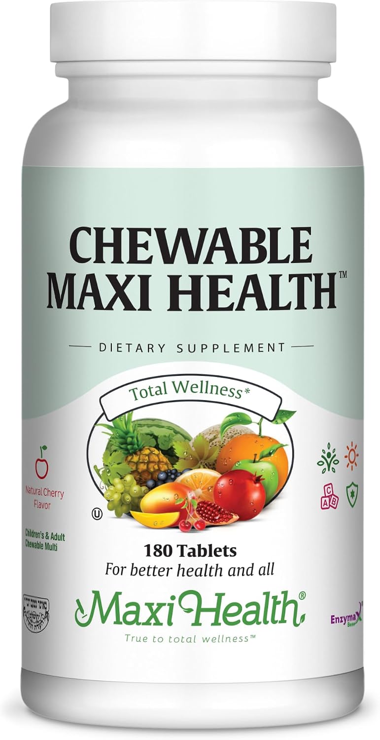 Maxi Health Multivitamínico Masticable con Hierro - 90 Comprimidos - Sabor Cereza