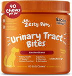 Zesty Paws Suplemento de Arándano para Perros - Arándano con D-Mannose, Vitamina B6 y L-Arginina - Sabor a Bacon - 90 unidades