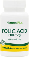 NaturesPlus Folic Acid (Methylfolate) - 800 mcg - 90 Tablets