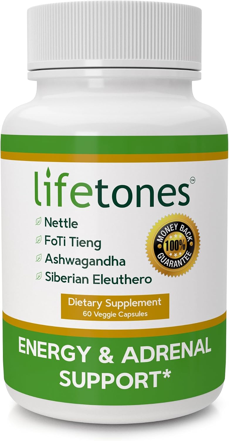 Life Tones Cápsulas de Energía y Soporte Adrenal - 60 Cápsulas Veganas