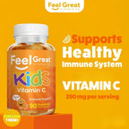 Feel Great Gummies de Vitamina C para Niños – 90 Gummies – 250 mg por ración