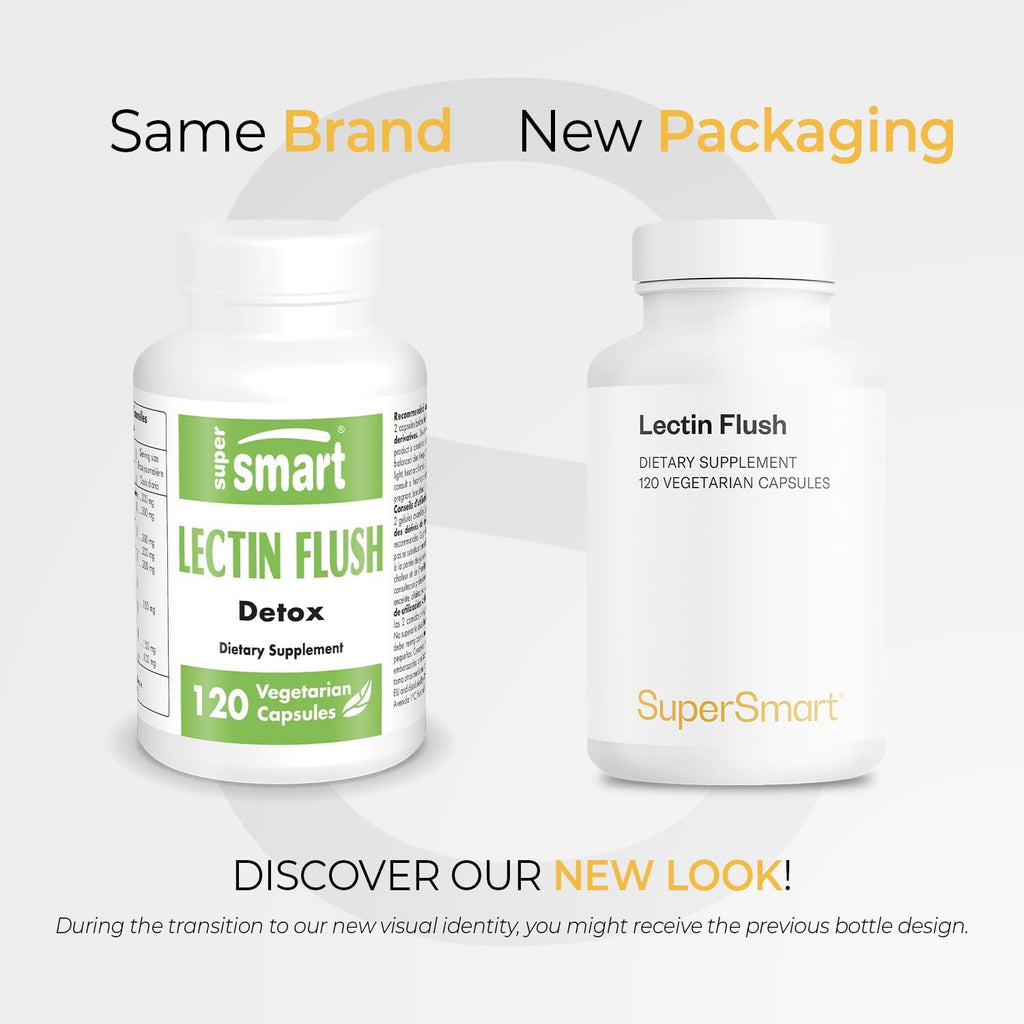 Supersmart - Lectin Flush - Bloqueador de Lectinas - Apoyo Digestivo y Detox - 120 Cápsulas Vegetales