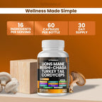 Vitamax MycoBoost Mezcla de Hongos: Melena de León, Cola de Pavo, Chaga, Reishi, Cordyceps, Shiitake y más