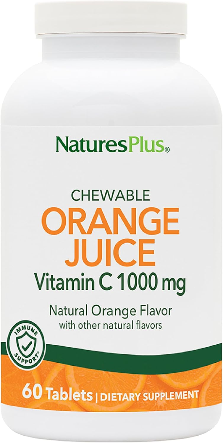 NaturesPlus Vitamina C Masticable 250 mg con Sabor a Naranja - 90 Comprimidos