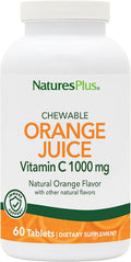 NaturesPlus Zumo de Naranja - 60 Comprimidos Masticables - Vitamina C 1000 mg