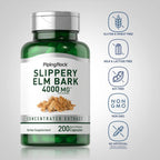 Piping Rock Corteza de Olmo Resbaladizo en Cápsulas | 200 Cápsulas | Suplemento Herbal para Hombres y Mujeres | No GMO, Sin Gluten