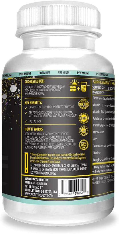 ACTIF Suplemento de Metilación con 10 – El zinc y el magnesio contribuyen al funcionamiento normal del sistema – Image 2