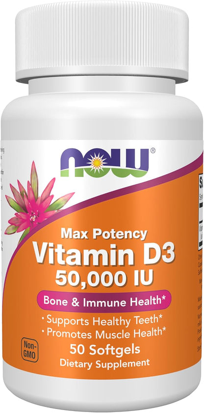 NOW Foods Vitamina D3 2000 UI 240 Cápsulas – La vitamina D contribuye al funcionamiento normal de los músculos. – Image 4
