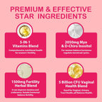 Vitaminas Prenatales con Mio-Inositol y D-Chiro Inositol para Mujeres - 60 Gomitas de Frambuesa