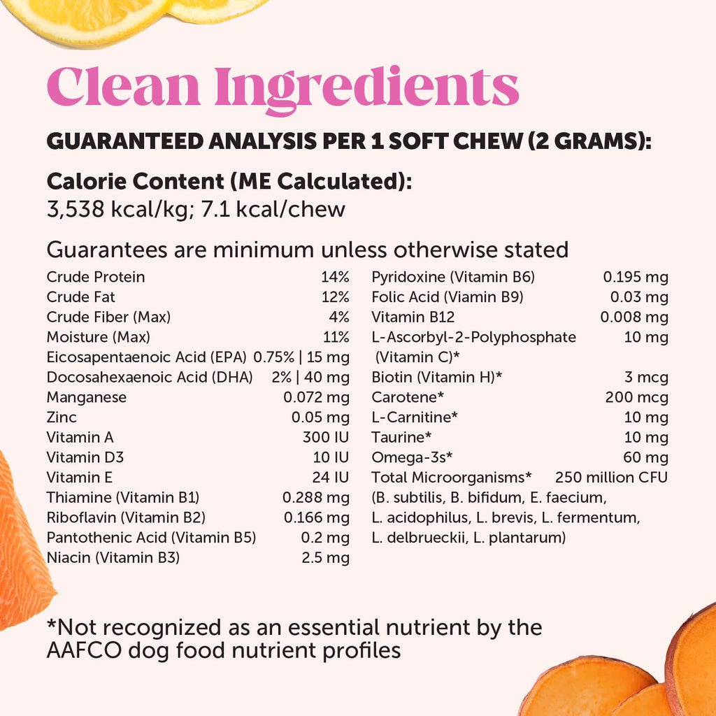 Multivitamínico Masticable para Cachorros con DHA, Omega 3 y Probióticos - Pet Honesty (90 unidades, Sabor Bacon Ahumado)