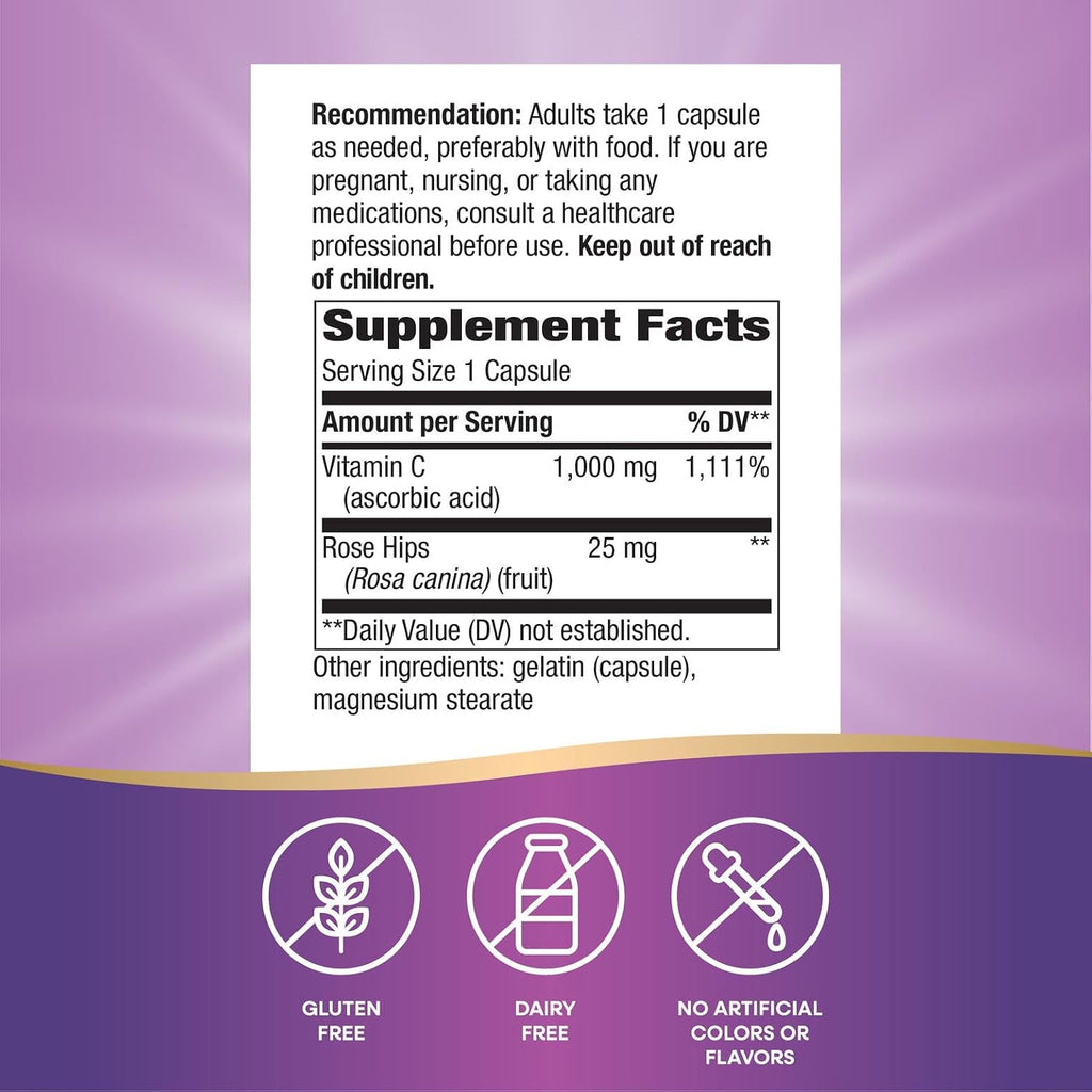 Nature's Way Vitamina C con Escaramujo Extra Strength - 1000 mg por ración
