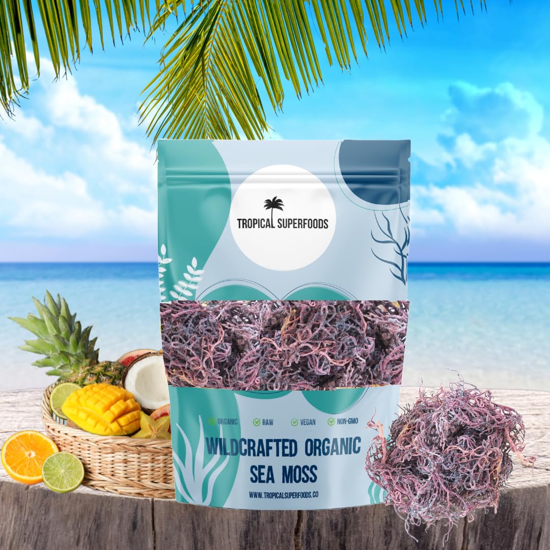 Musgo de Mar Púrpura (Purple Sea Moss) 100% Silvestre - Espectro Completo - 92 Minerales - 113g (4oz)