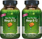 Irwin Naturals One-Per-Day Mega B-12 1.500 mcg Metilcobalamina - Absorción Rápida con MCT y Ginseng Asiático - 60 Cápsulas Blandas Líquidas