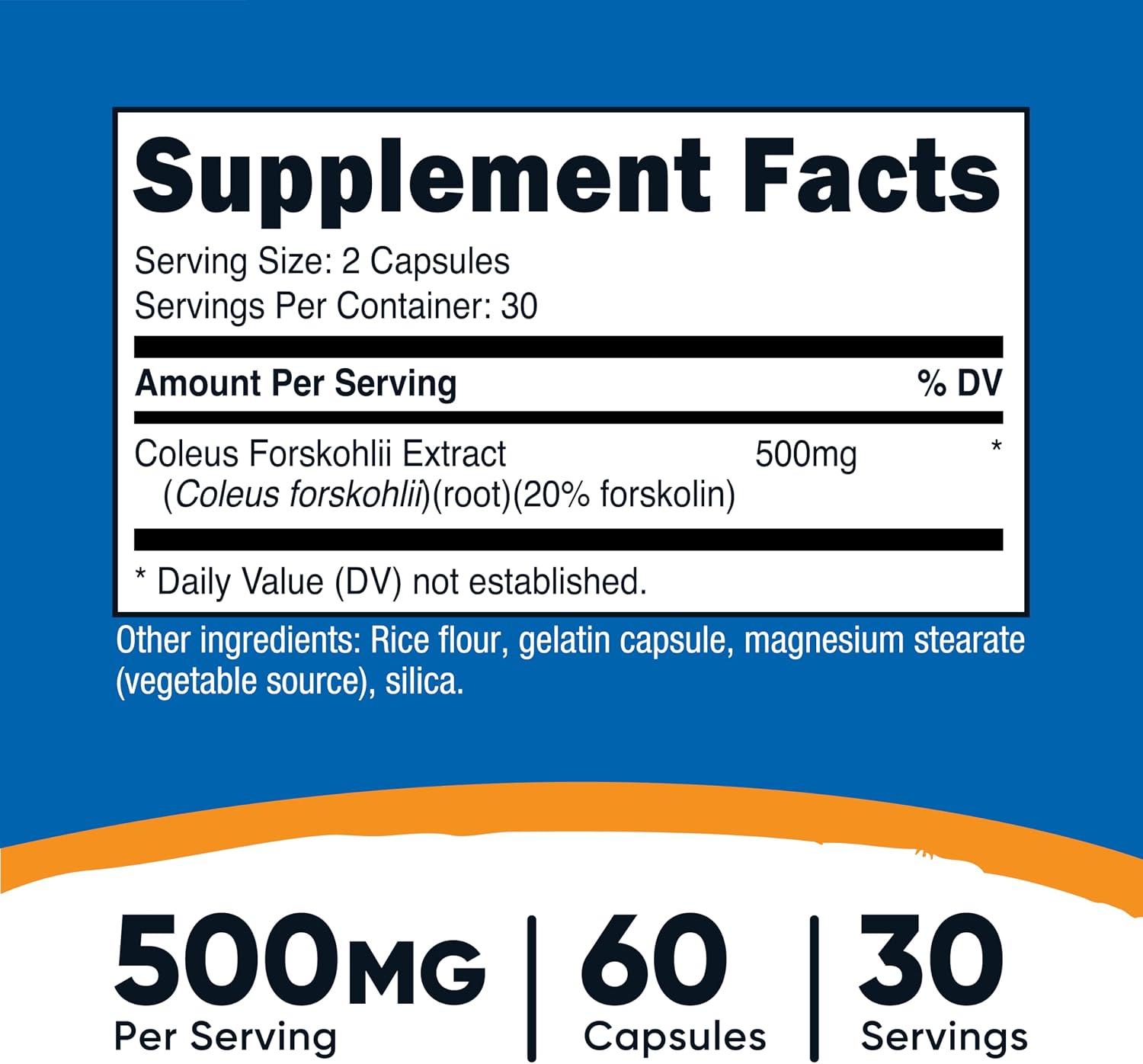 Nutricost Coleus Forskohlii 500mg, 60 Capsules - Maximum Strength Formula