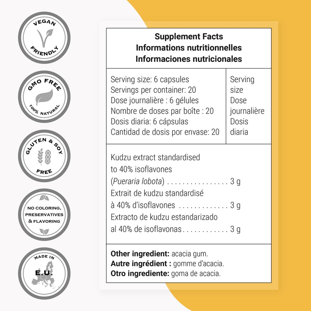 Supersmart - Kudzu Extract 500 mg Full Spectrum - 120 Vegetarian Capsules