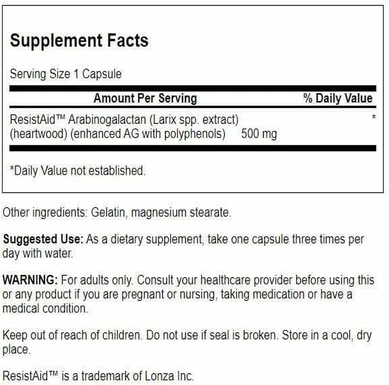 Swanson Arabinogalactano de Alerce 500 mg 90 Cápsulas