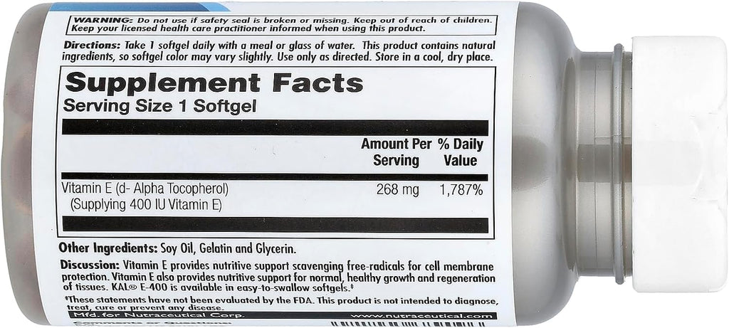 KAL Vitamina E 400 UI (268 mg) - 90 Softgels