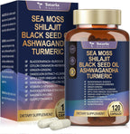 Totaria Cápsulas de Sea Moss 25 en 1, 120 Cápsulas por Frasco, 2 Frascos