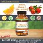 Vitamina C Natural de Acerola con Lavitol DHQ y Bioflavonoides - 250 mg, 60 Cápsulas