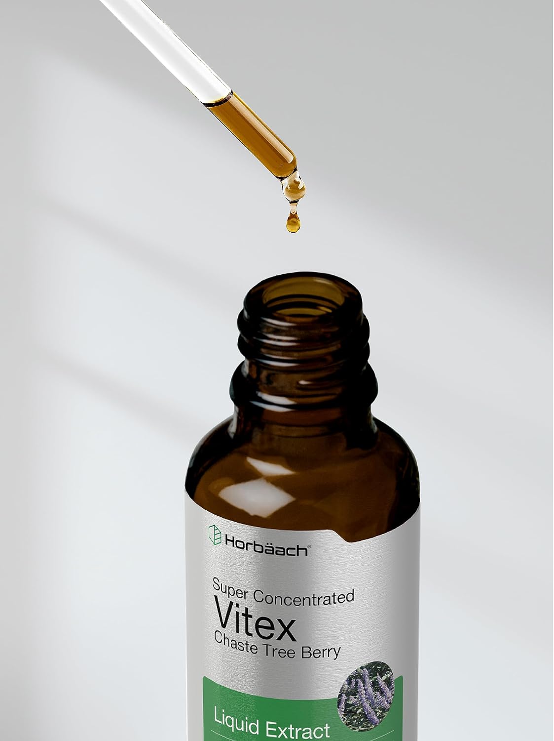 Extracto Líquido de Vitex (Baya de Casto) de Horbäach | 60 ml | Tintura Superconcentrada Sin Alcohol | Complemento Alimenticio Vegetariano, No-GMO, Sin Gluten