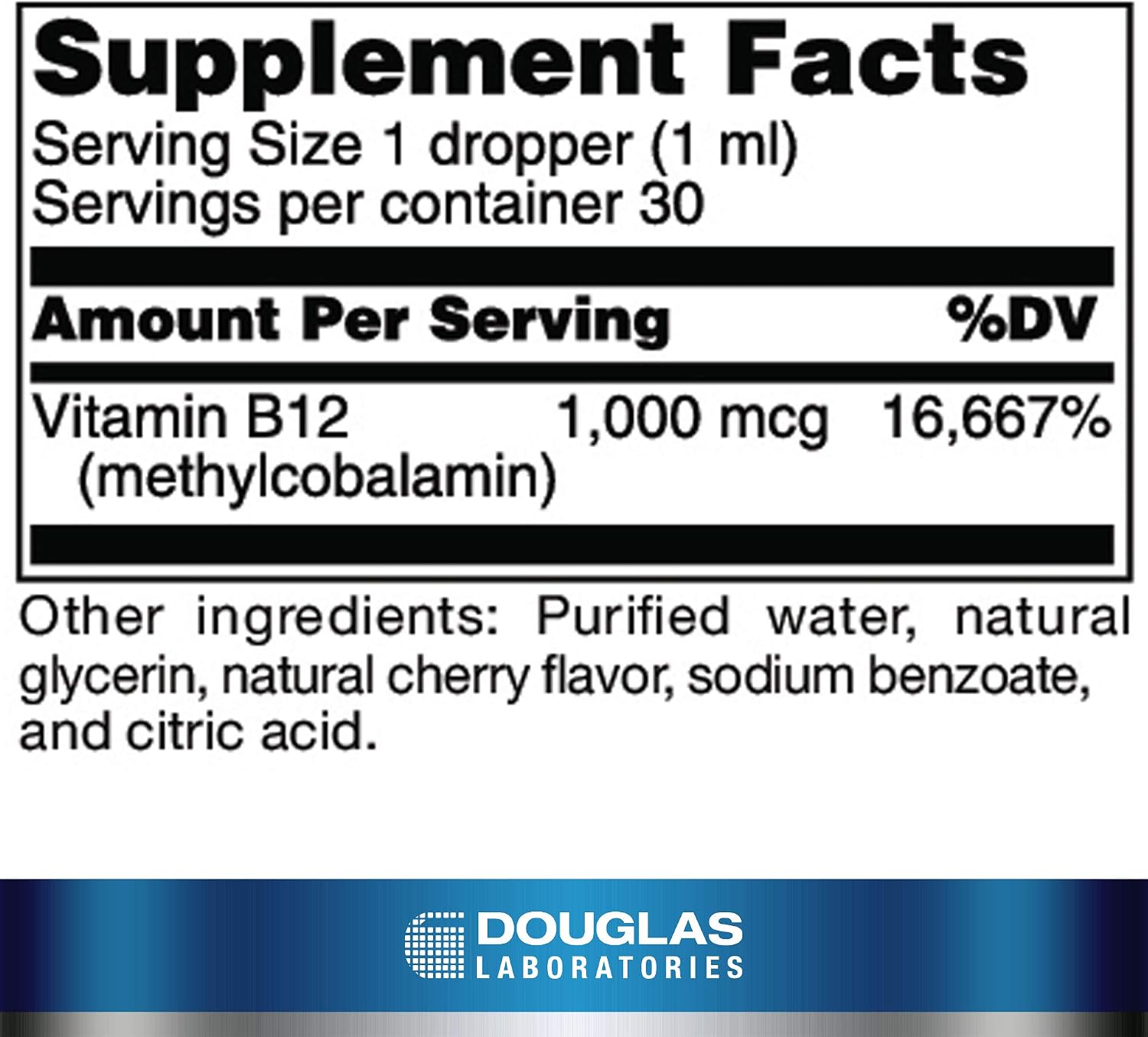 Douglas Laboratories Liquid B12 (Metilcobalamina) 30 ml