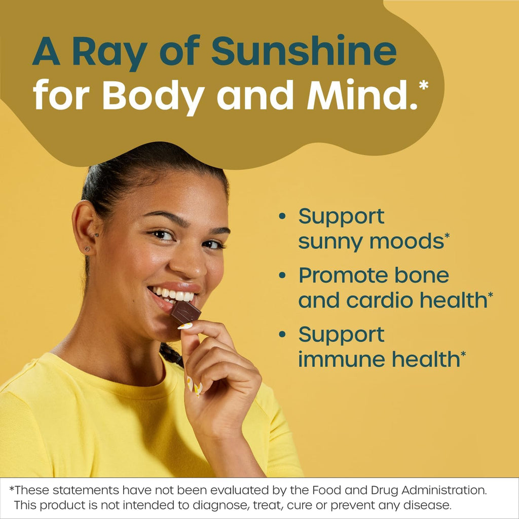 Fx Chocolate Sunshine - Chocolate sin azúcar con vitamina D y K, 2000 UI D3, 30 piezas