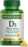 Nature's Bounty Vitamina D3 2000 UI - 350 Cápsulas Blandas