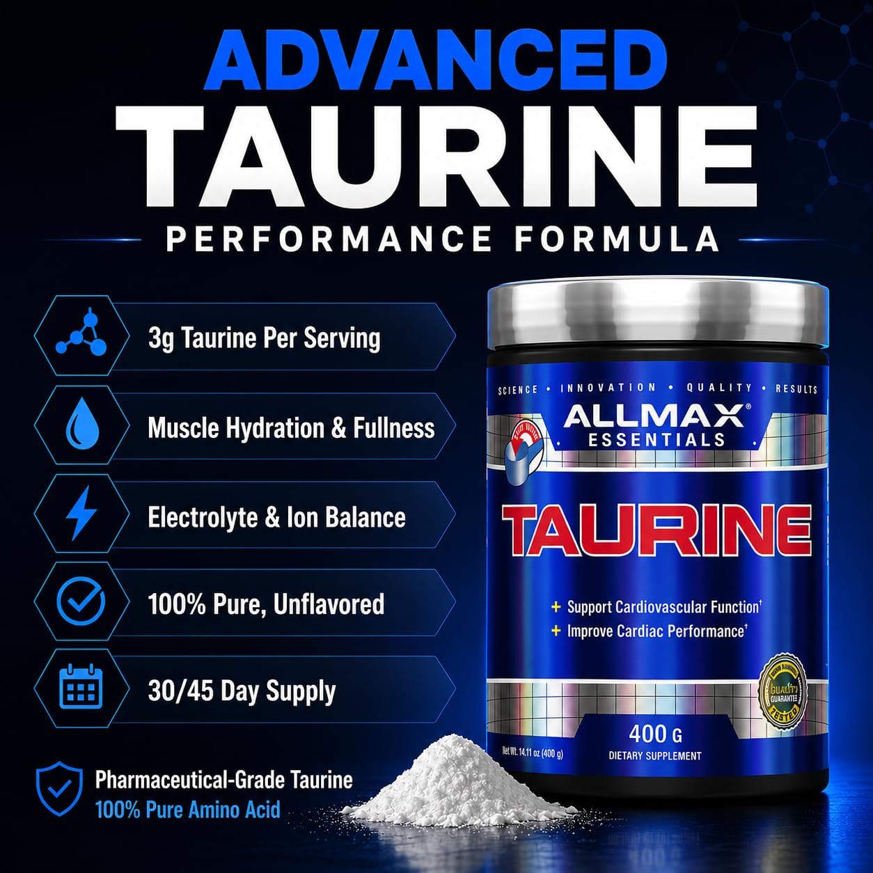 ALLMAX Essentials Taurina en Polvo, 400 g
