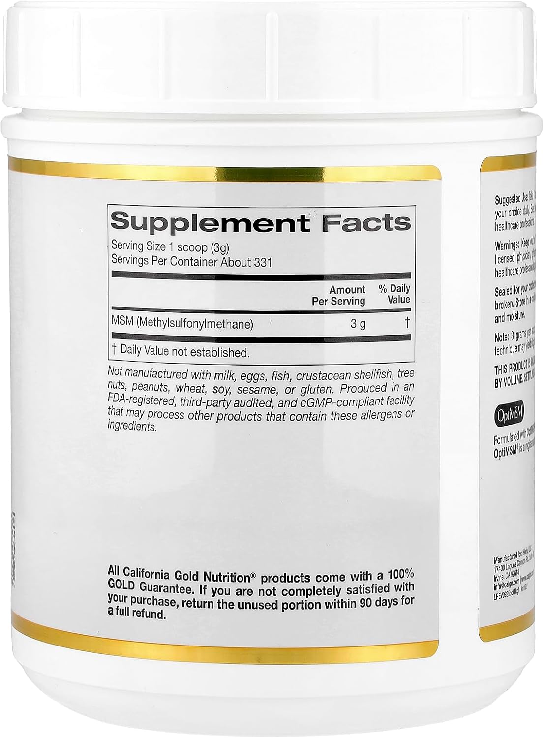 Lake Avenue Nutrition OptiMSM Flakes, 2.2 lbs (35 oz)