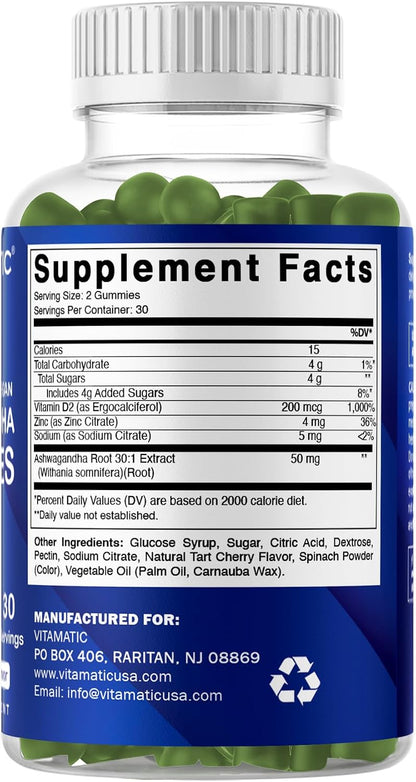 Vitamatic Ashwagandha 30:1 Extract 50 mg – Gominolas Veganas con Withanólidos – 60 Unidades – Image 9