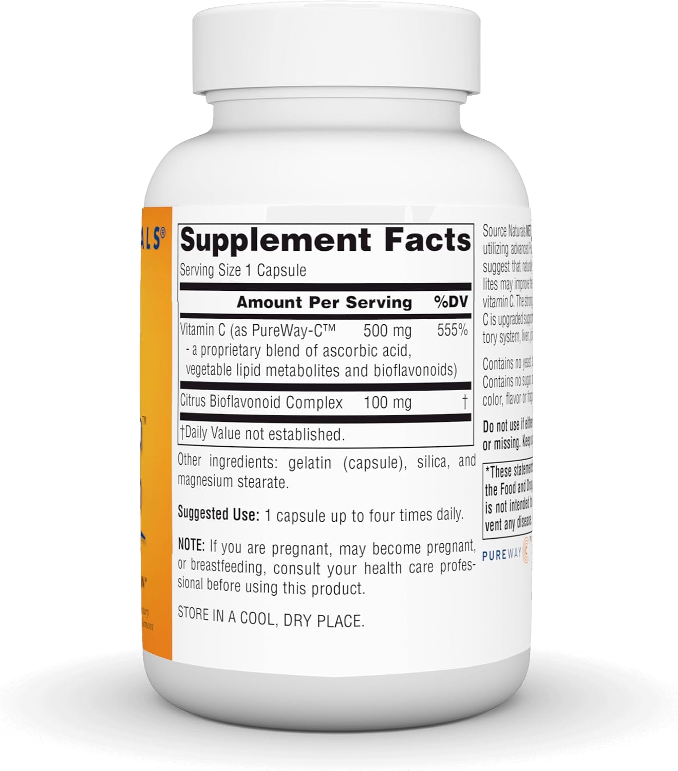Source Naturals Metabolic C, Vitamina C Optimizada 500 mg – 90 Cápsulas