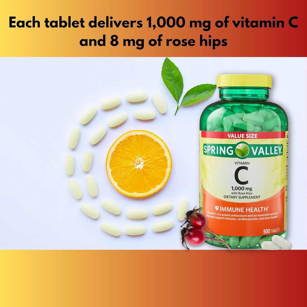 Vitamina C 1000 mg Comprimidos con Escaramujo, 500 comprimidos