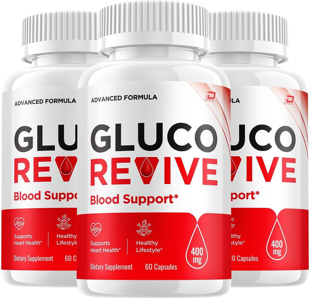 GlucoRevive Cápsulas - ReviveGluco Suplemento Avanzado con Fórmula Natural (3 Paquetes, 180 Cápsulas)