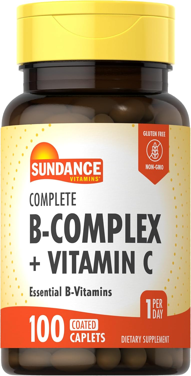 Sundance Complejo B Completo con Vitamina C | 100 Cápsulas | Fórmula de Vitaminas Esencial | Vegetariano, No OGM y Sin Gluten
