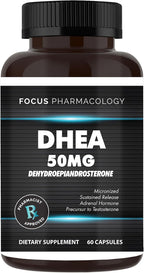 DHEA 50 mg – 180 Cápsulas Apoya los Niveles de Energía y el Envejecimiento Saludable para Hombres y Mujeres