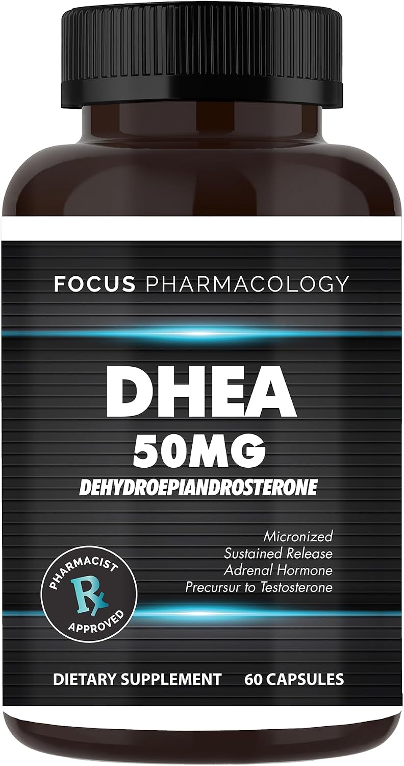 DHEA 50 mg – 180 Cápsulas Apoya los Niveles de Energía y el Envejecimiento Saludable para Hombres y Mujeres
