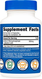 Nutricost Uridine Monophosphate (UMP) 60 Capsules, 600 mg per Serving - Vegan, 30 Servings